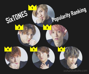 Ranking of SixTONES Members by Popularity