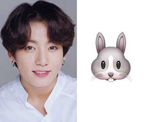 BTS member Guk and emoji rabbit