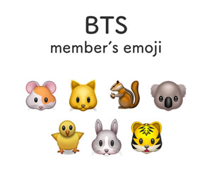 BTSメンバーの動物絵文字