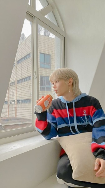 Felix drinking juice