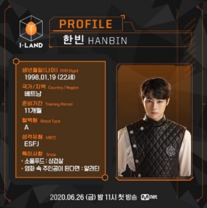 Hanbin, a member of TEMPEST